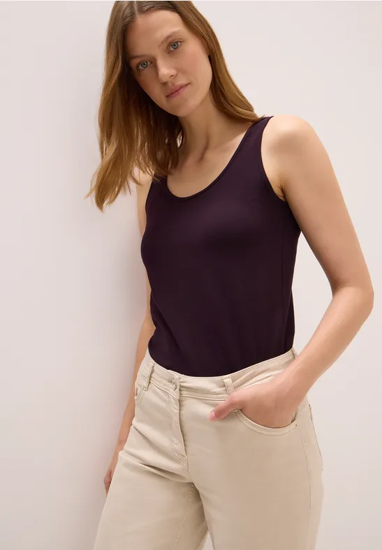 Langes Basic Top eggplant red