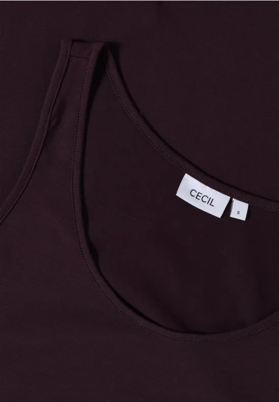 Langes Basic Top eggplant red