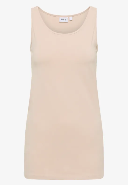 Lange basic top oat milk beige