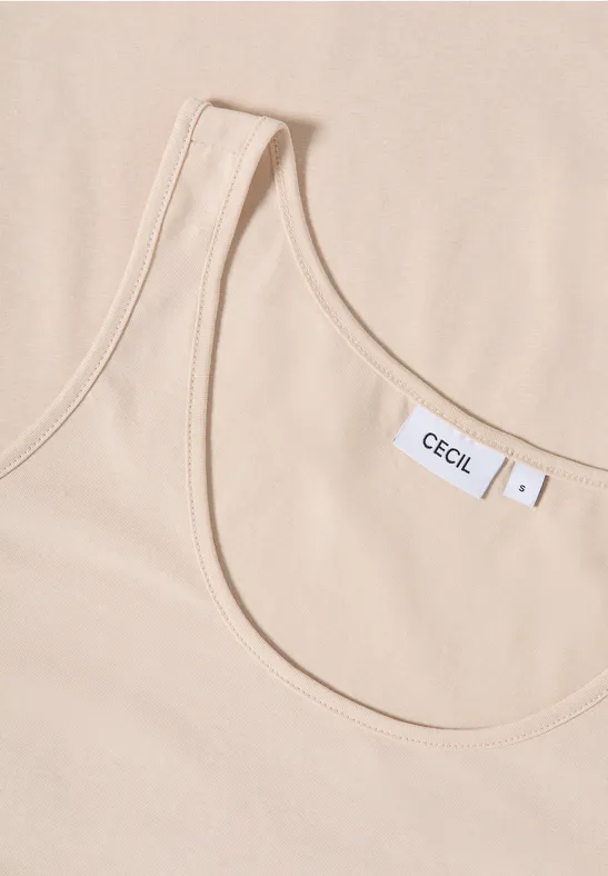 Lange basic top oat milk beige
