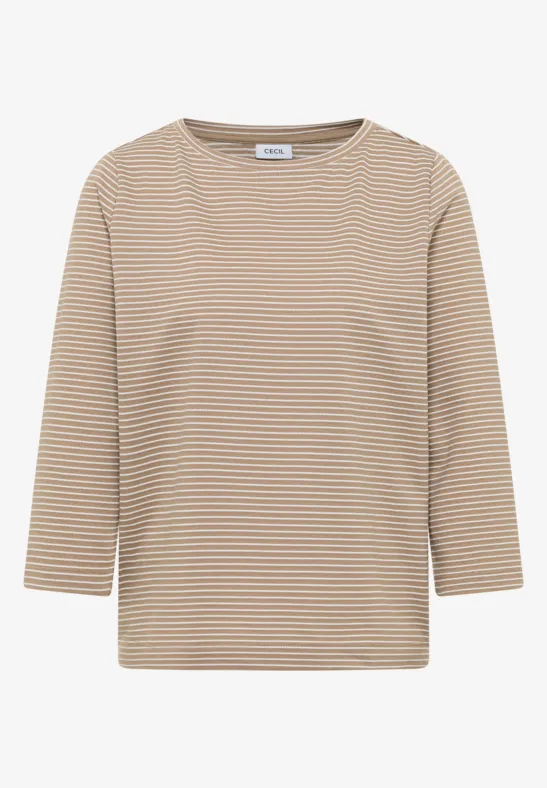 T-shirt à rayures natural taupe
