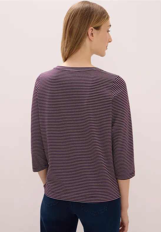 Gestreiftes Shirt eggplant red