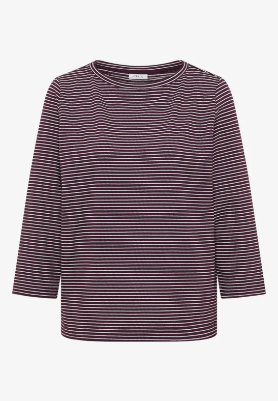 Gestreiftes Shirt eggplant red