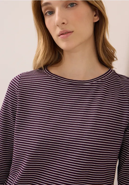 Gestreiftes Shirt eggplant red