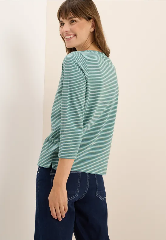 T-shirt à rayures jewel green