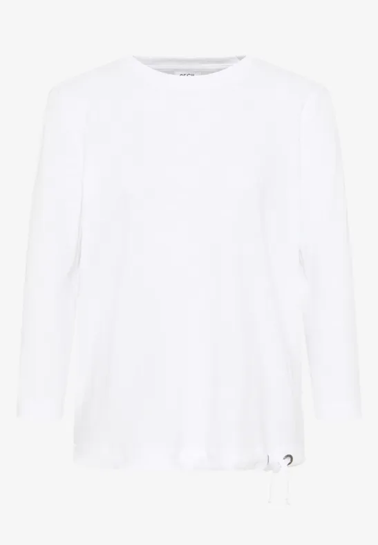Slub Shirt mit Rundhals White