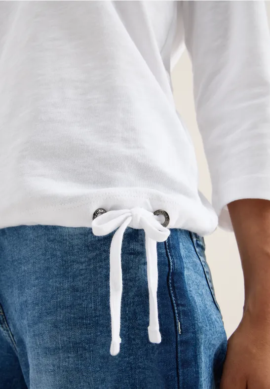 Slub Shirt mit Rundhals White