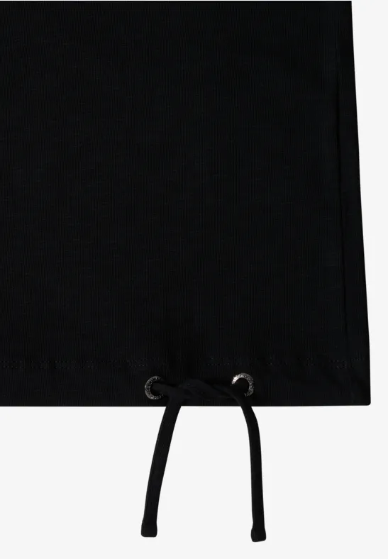 Slub Shirt mit Rundhals Black