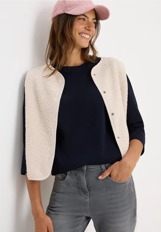 Slub Shirt mit Rundhals urban dark blue