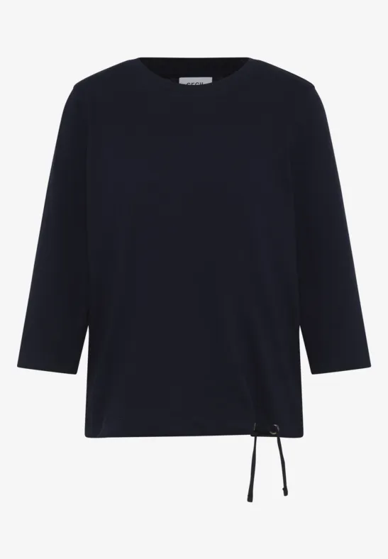 Slub Shirt mit Rundhals urban dark blue
