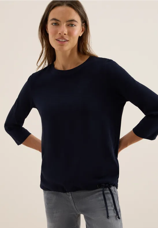 Slub Shirt mit Rundhals urban dark blue