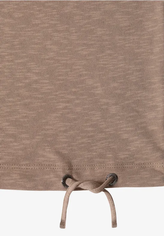 Slub Shirt mit Rundhals natural taupe
