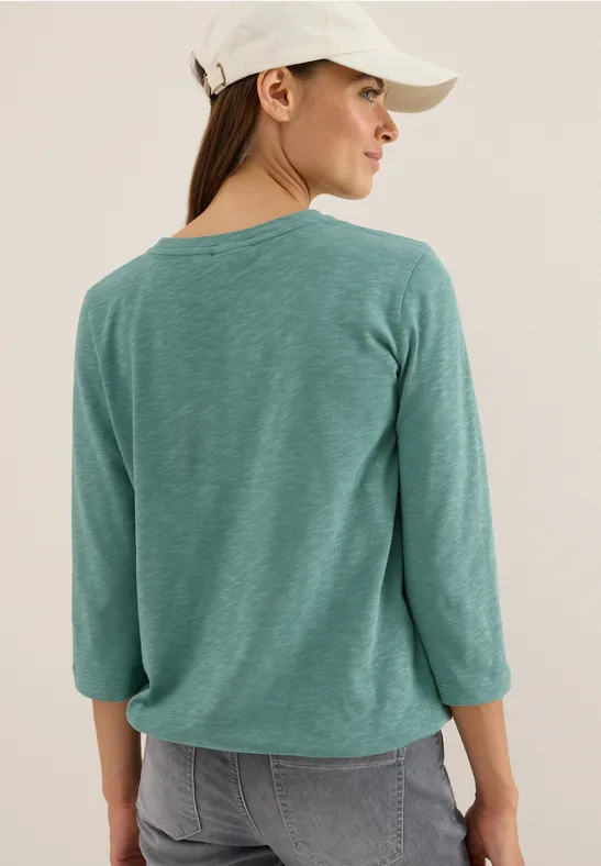 Slub Shirt mit Rundhals jewel green
