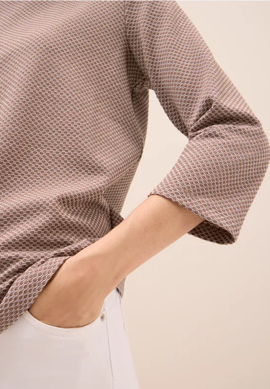 Two Tone Strukturshirt natural taupe
