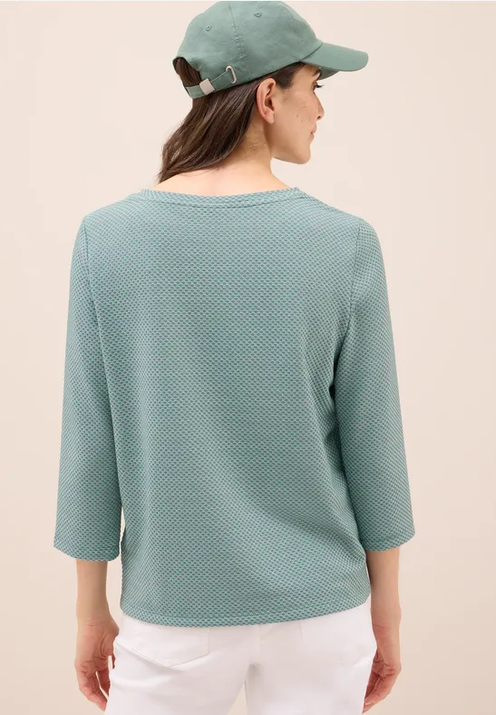 Two Tone Strukturshirt jewel green