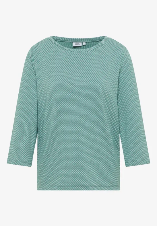 Two Tone Strukturshirt jewel green