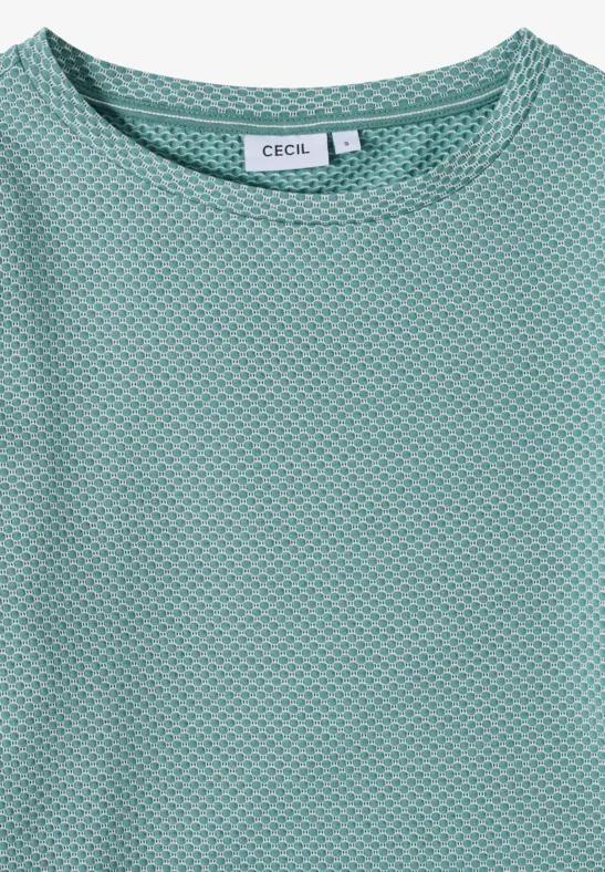 Two Tone Strukturshirt jewel green