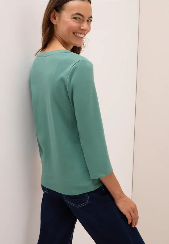 Basic V-Neck Shirt jewel green