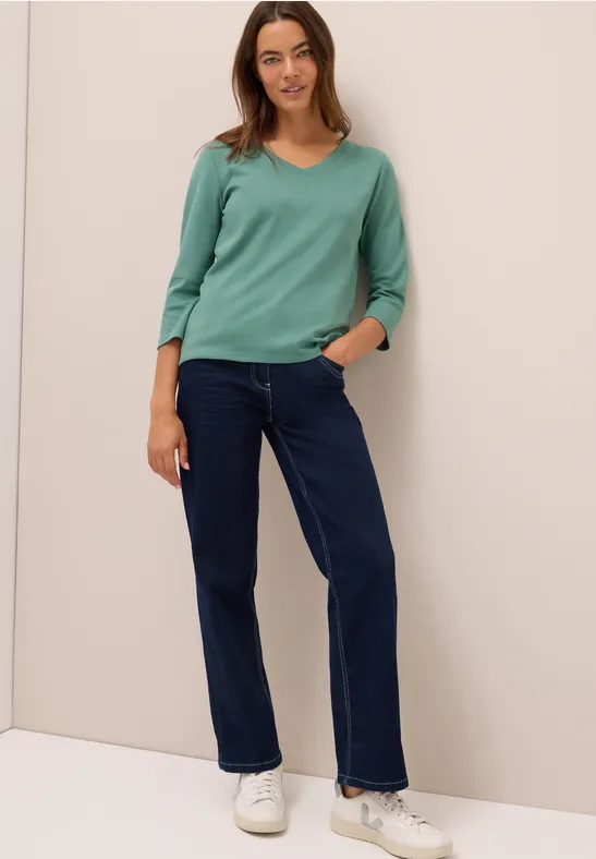 Basic V-Neck Shirt jewel green