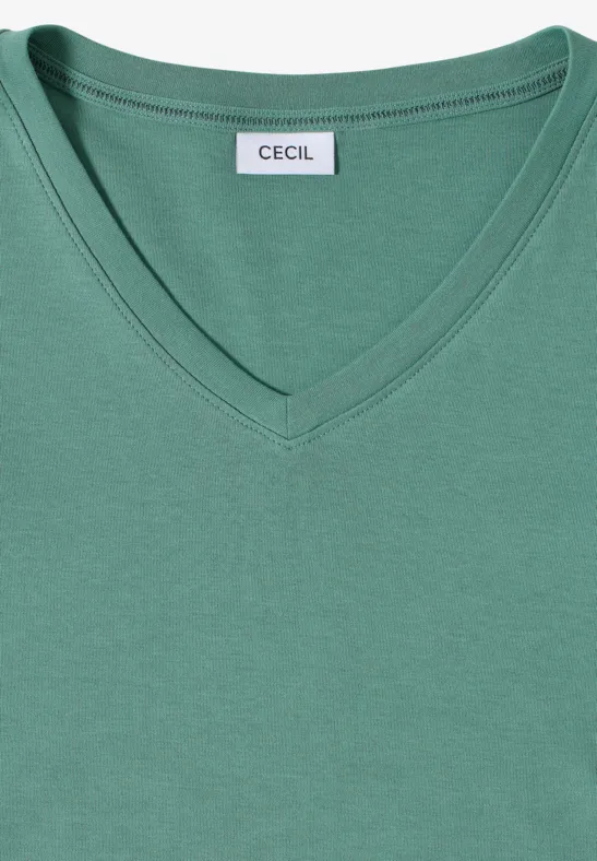 Basic V-Neck Shirt jewel green