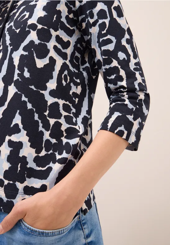 Gedessineerd shirt met capuchon urban dark blue