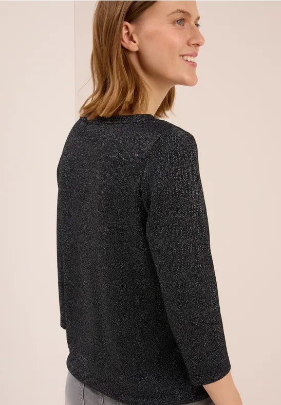 Shirt mit Glitzerdetails Black