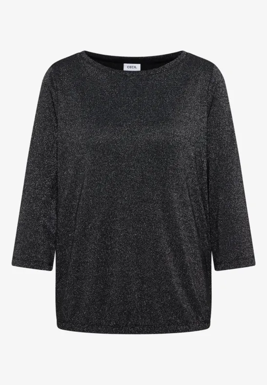 Shirt mit Glitzerdetails Black