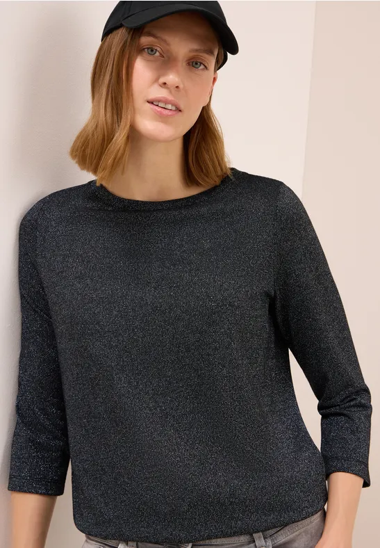 Shirt mit Glitzerdetails Black