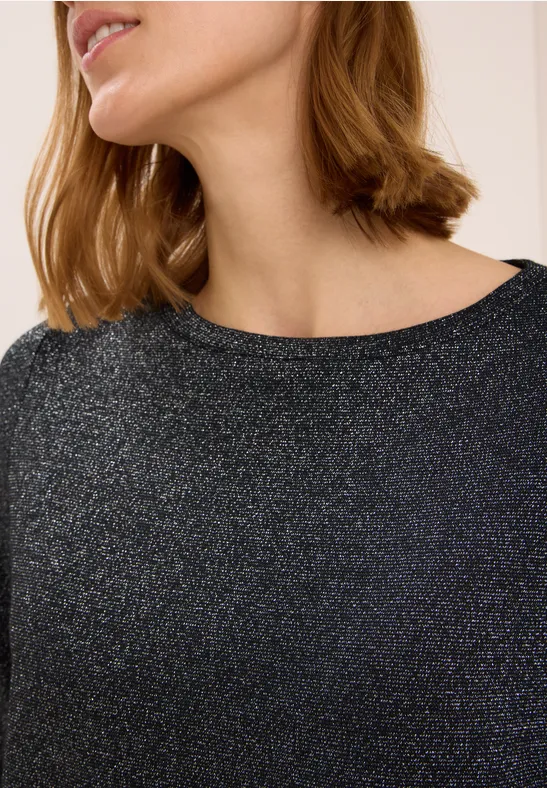 Shirt mit Glitzerdetails Black