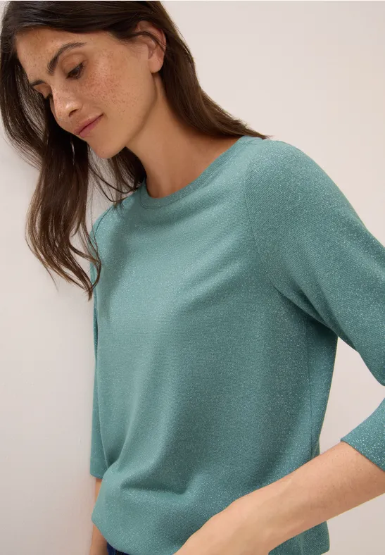 Shirt mit Glitzerdetails jewel green
