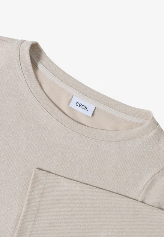 T-shirt avec détails scintillants oat milk beige