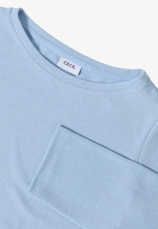 Shirt mit Glitzerdetails light sky blue
