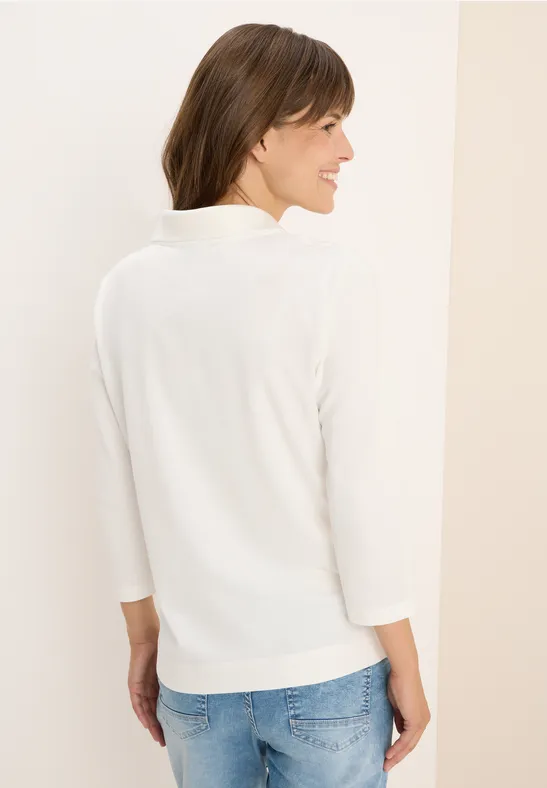 Poloshirt mit Knopfdetail vanilla white