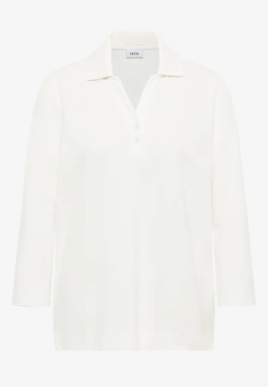 Poloshirt mit Knopfdetail vanilla white