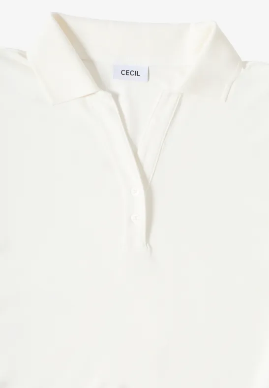 Poloshirt mit Knopfdetail vanilla white