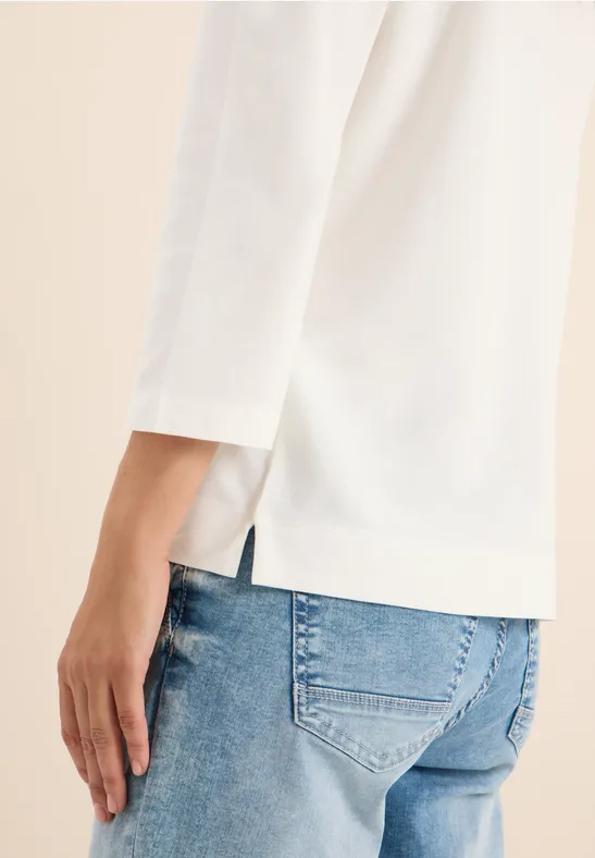 Poloshirt mit Knopfdetail vanilla white