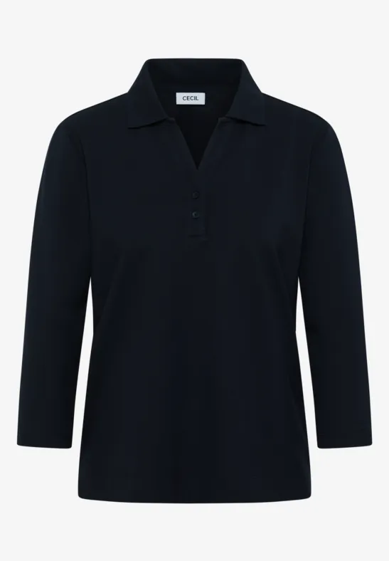 Poloshirt mit Knopfdetail urban dark blue