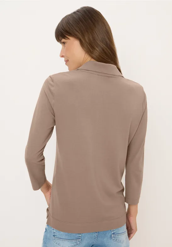 Poloshirt mit Knopfdetail natural taupe
