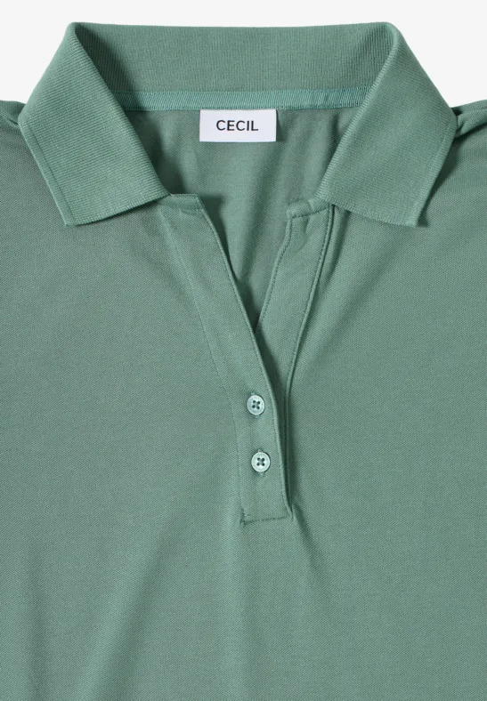 Poloshirt mit Knopfdetail jewel green