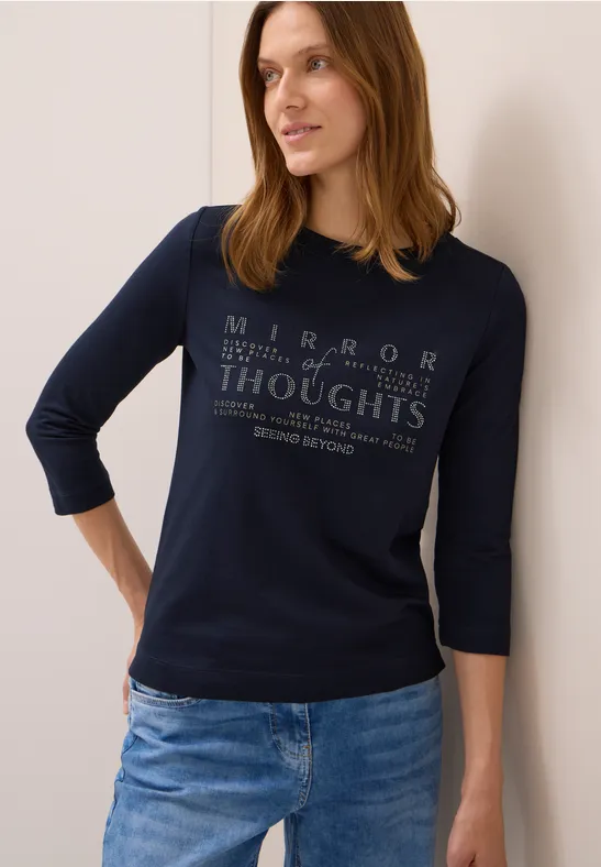 T-shirt doux avec wording urban dark blue