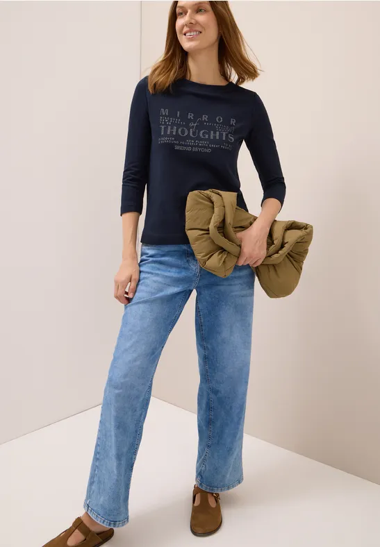 T-shirt doux avec wording urban dark blue