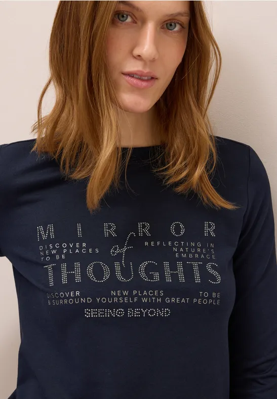 T-shirt doux avec wording urban dark blue