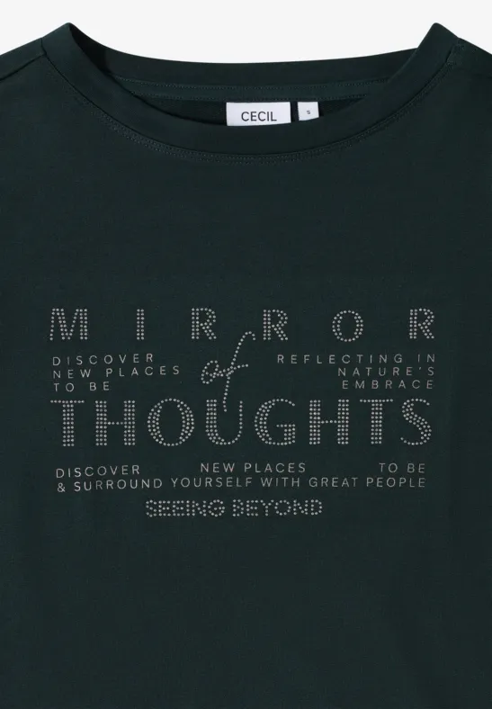 T-shirt doux avec wording ink green