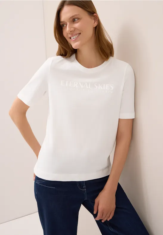T-shirt avec art du wording vanilla white