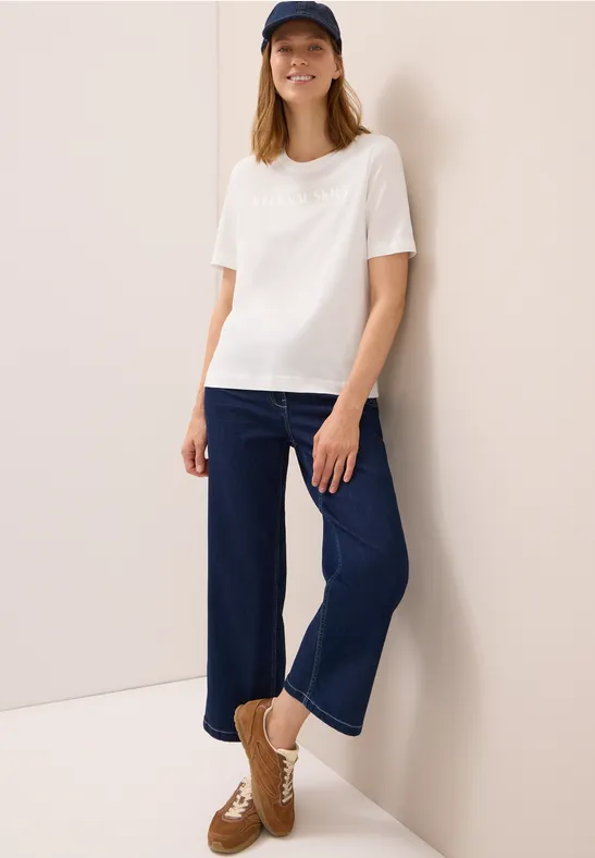 T-shirt avec art du wording vanilla white