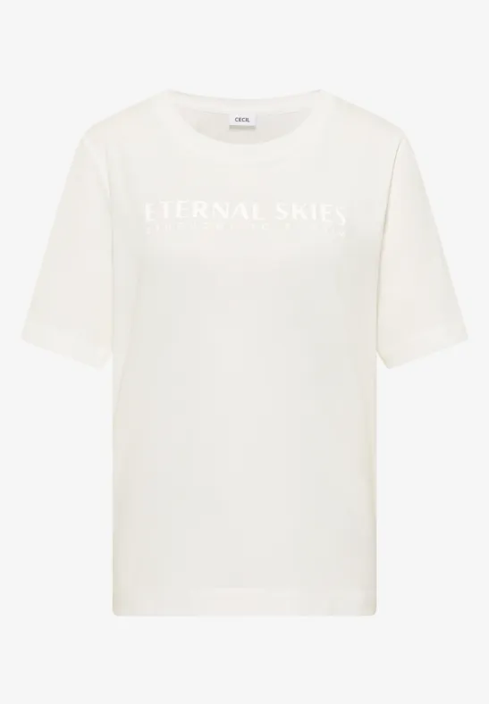 T-shirt avec art du wording vanilla white