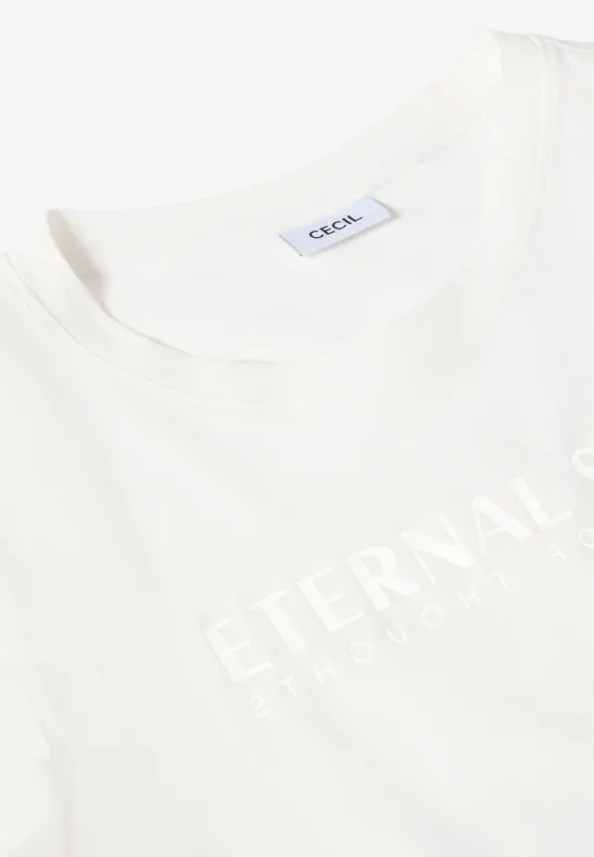 T-shirt avec art du wording vanilla white