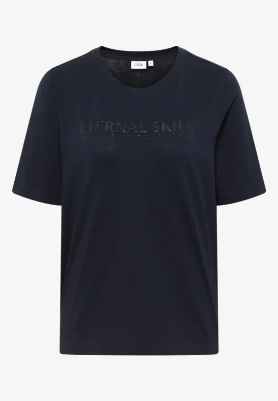 T-Shirt mit Wording Artwork urban dark blue