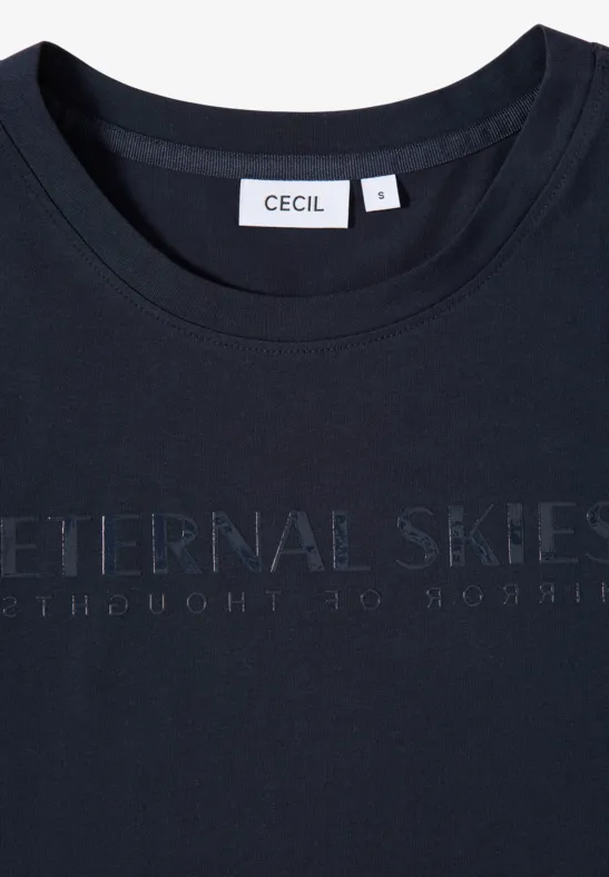T-Shirt mit Wording Artwork urban dark blue