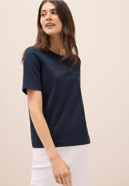 T-Shirt mit Wording Artwork urban dark blue